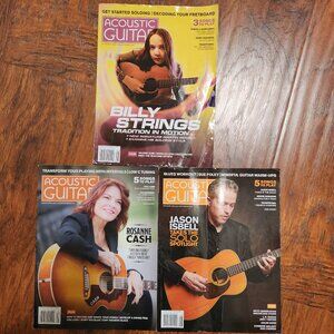 3 issues of Acoustic Guitar magazine